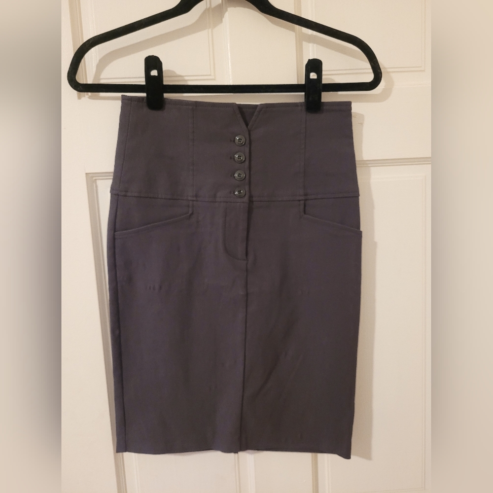 Vintage gray high-waisted pencil skirt